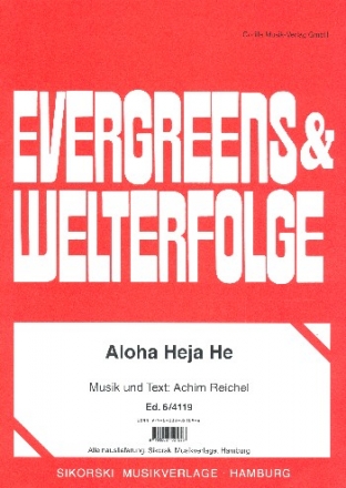 Aloha heja he: Gesang und Klavier Einzelausgabe