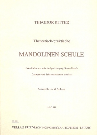 Theoretische praktische Mandolinenschule Band 3 (neue Ausgabe)