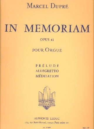 In memoriam op.61 vol.1 pour orgue