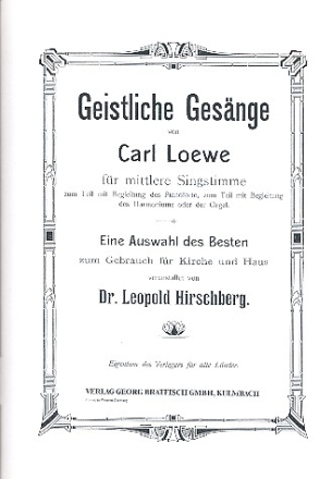 Geistliche Gesnge fr mittlere Singstimme und Klavier (Orgel)