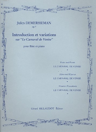 LE CARNAVAL DE VENISE OP.7 INTRODUCTION ET VARIATION POUR FLUTE ET PIANO