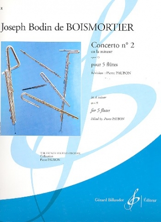 Concerto la mineur no.2 op.15 our 5 flutes partition et parties