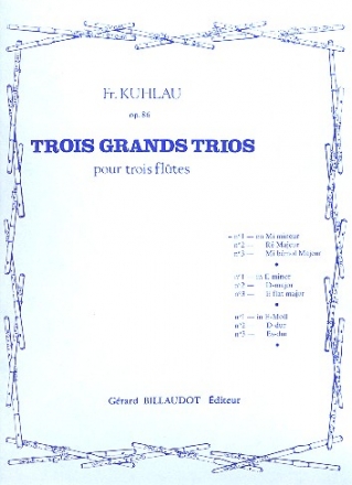 Grand trio sol majeur op.86 no.1 pour 3 fltes 3 grands trios op.86