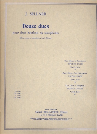 12 duos vol.4 (nos.10-12) pour 2 hautbois (saxophones)