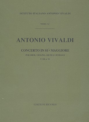 Konzert B-Dur RV548 fr Violine, Oboe, Streicher und Cembalo Partitur