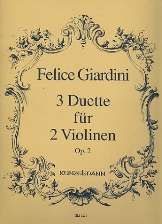 3 Duette op.2 fr 2 Violinen 2 Spielpartituren