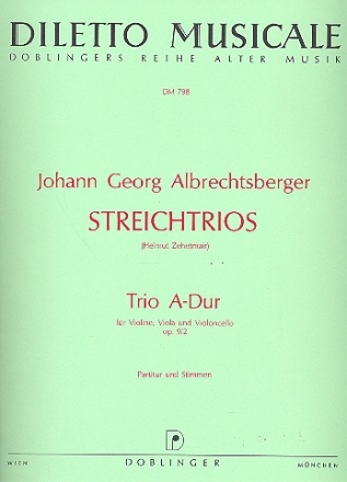 Trio A-Dur op.9,2 fr Violine, Viola und Violoncello Partitur und Stimmen