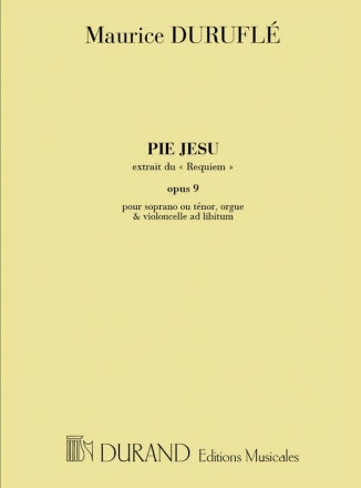 Pie Jesu pour soprano ou tenor et orgue (vc ad lib) extrait du requiem op.9