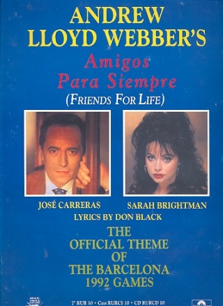 Amigos para siempre: Einzelausgabe the official theme of Barcelona 1992 games, Gesang und Klavier