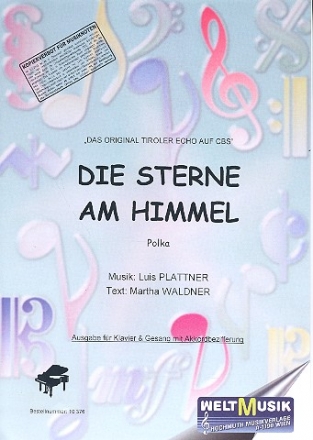 Die Sterne am Himmel fr Gesang und Klavier Einzelausgabe