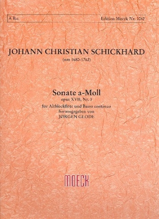 Sonate a-Moll op.17,3 fr Altblockflte (Flte ) und Bc