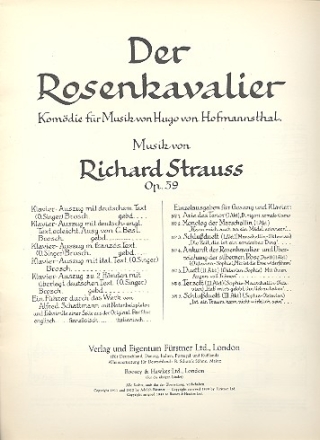 Hab's mir gelobt, ihn lieb zu haben - Terzett aus 'Der Rosenkavalier' fr hohen Sopran, Sopran, Mezzo-Sopran und Klavier (dt/en)