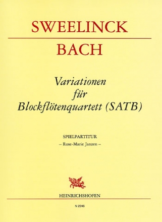 3 Variationen ber Mein junges Leben hat ein End   und  Wenn wir in hchsten Nten sind fr 4 Blockflten (SATB)