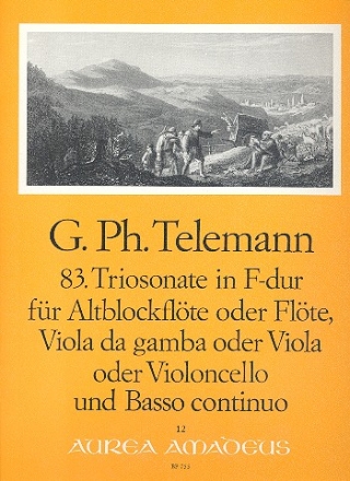 Triosonate F-Dur nr.83 fr Altblockflte (FL), Viola da gamba (VA, VC) und Bc Partitur und Stimmen