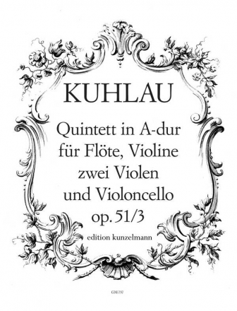 Quintett A-Dur op.51,3 fr Flte, Violine, 2 Violen und Violoncello Stimmen