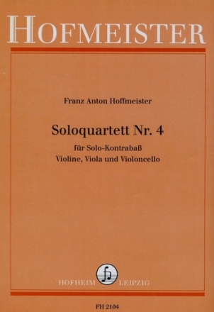 Soloquartett Nr.4 fr Kontraba solo , Violine, Viola und Violoncello Partitur und Stimmen