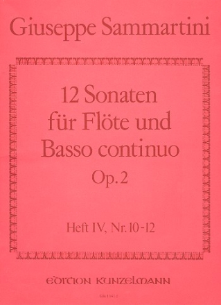 12 Sonaten op.2 Band 4 (Nr.10-12) fr Flte und Bc