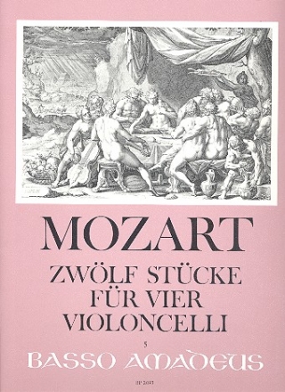 12 Stcke fr 4 Violoncelli Partitur und Stimmen