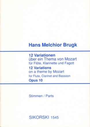 12 Variationen ber ein Thema von Mozart op.10 fr Flte, Klarinette und Fagott,  Stimmen