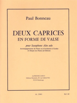 2 caprices en forme de valse pour saxophone alto solo, piano ad lib.