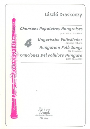 4 Hungarian Folk Songs for 2 oboes score