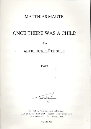 Once there was a Child fr Altblockflte solo