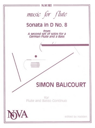 Sonata d major no.8 from a second set of solos for german flute and a bass