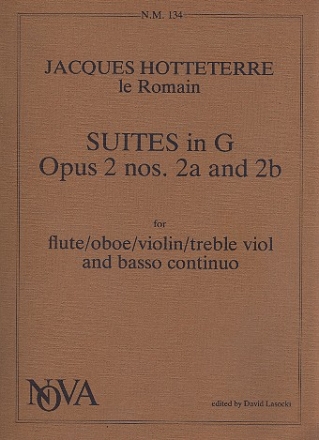 Suites g major op.2 nos.2a and 2b for flute, oboe, violin, treble viol and bc, parts