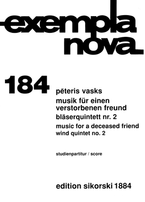 Musik fr einen verstorbenen Freund fr Flte, Oboe, Klarinette, Horn und Fagott Studienpartitur