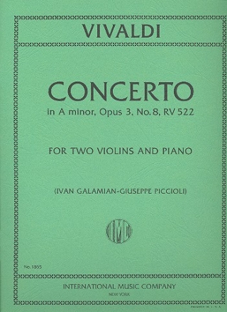 Concerto a minor op.3,8 F.1:177 for 2 violins and piano