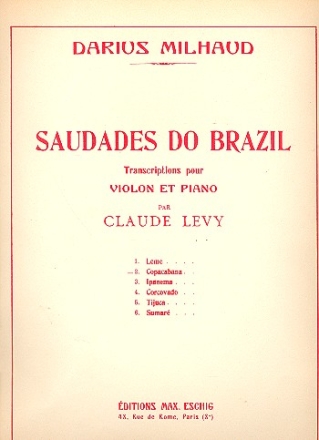 COPACABANA FUER VIOLINE UND KLAVIER SAUDADES DO BRAZIL