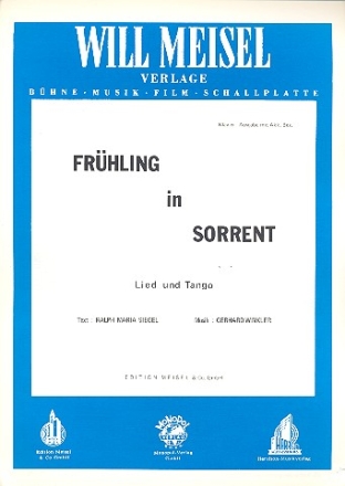 Frhling in Sorrent fr Gesang und Klavier Einzelausgabe