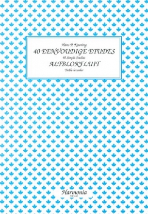 40 simple Studies including 10 octave studies for altblokfluit