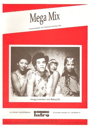 Boney M Mega Mix: Potpourri fr Gesang und Klavier