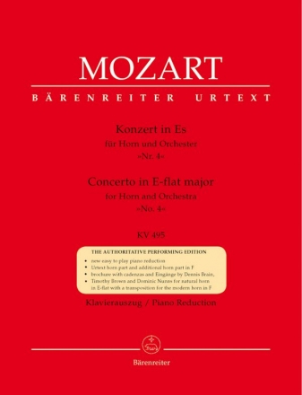 Konzert Es-Dur Nr.4 KV495 fr Horn und Orchester fr Horn und Klavier