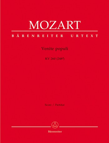 Venite populi kv 260 partitur ssaattbb chor, posaunen und b. c. federhofer, helmut, ed.