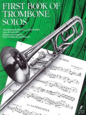 First Book of Trombone Solos for trombone/euphonium and piano (bass and treble clef)