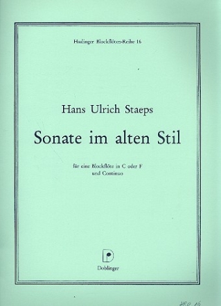 Sonate im alten Stil fr Blockflte in C (oder F) und Bc