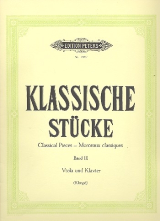 Klassische Stcke Band 3 fr Viola und Klavier