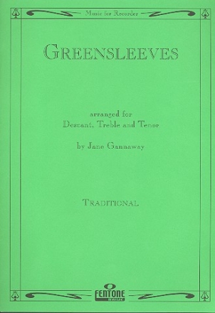 Greensleeves for 3 recorders Partitur und 3 Stimmen