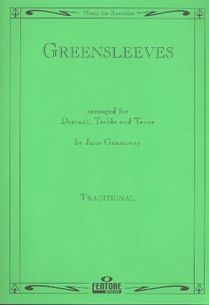 Greensleeves for 3 recorders Partitur und 3 Stimmen