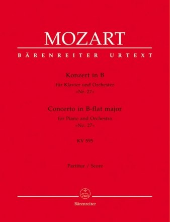 Konzert B-Dur KV595  fr Klavier und Orchester Partitur