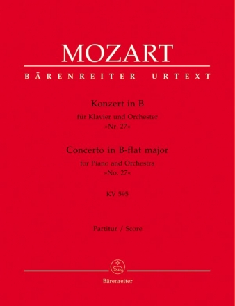 Konzert B-Dur KV595 fr Klavier und Orchester Partitur