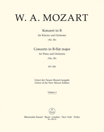 KONZERT IN B-DUR FUER KLAVIER UND ORCHESTER, KV 456,  VIOLINE 1 BADURA-SKODA, P.  VIOLINE 1