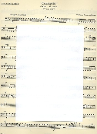 Konzert G-Dur KV313 fr Flte und Orchester Cello/Ba
