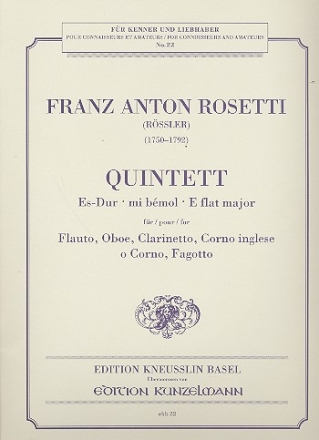Quintett Es-Dur fr Flte, Klarinette, Englischhorn (Horn) und Fagott Stimmen