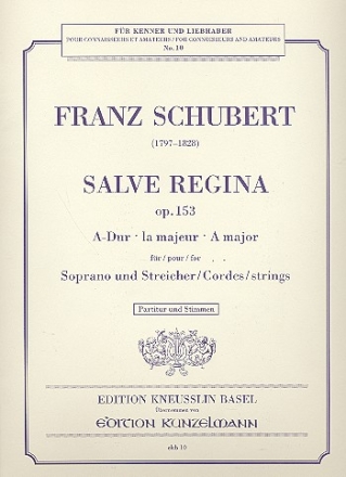 Salve Regina A-Dur op.153 fr Sopran und Streicher Partitur und Stimmen