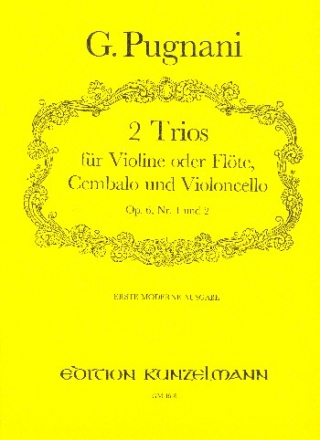 2 Trios op.6,1-2 fr Violine (Flte), Cembalo und Violoncello Partitur und Stimmen