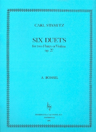 6 duets op.27 for 2 flutes or violins