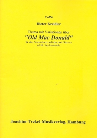 Thema mit Variationen ber Old Mac Donald fr 3 Mandolinen /3 Gitarren Partitur und Stimmen